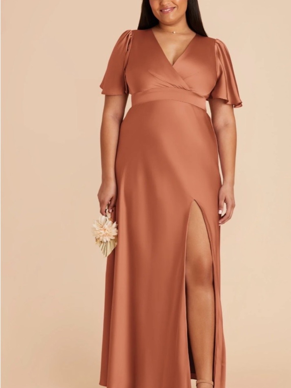 Birdie Grey Marni Bridesmaid Dress | NWT Terracotta Matte Satin